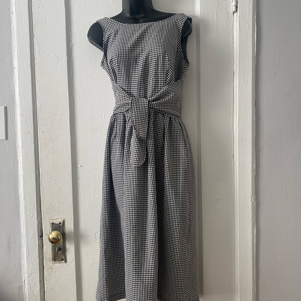 90s checkered dress black and white